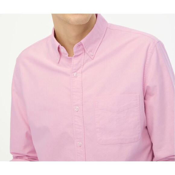 J. Crew Slim Flex Oxford Shirt Button Up Long Sleeve Resort Pink White NWT Large - Picture 3 of 9